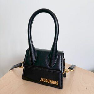 JACQUEMUS Le Chiquito Leather Mini Top Handle Bag in Black 😍